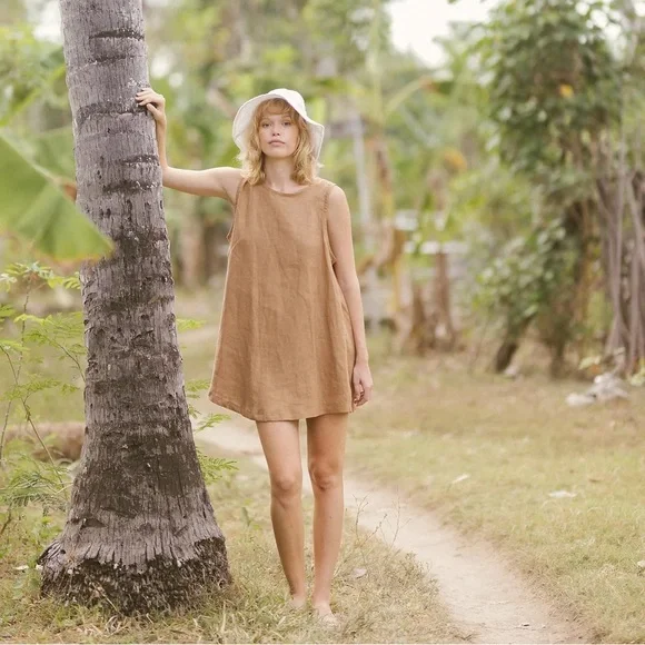 Opia 100% Linen Shift Dress - Picture 5 of 6